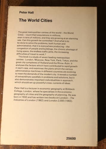 M2/ Peter Hall, The World Cities, 1971 World University Library Vg Condition - Thumbnail 2