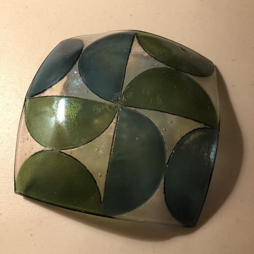 Shepardson Studios iridescent Glass Square 6"x 6" Plate - Thumbnail 7