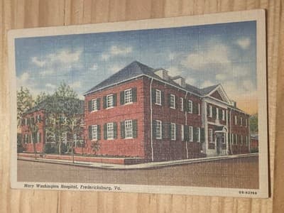 Mary Washington Hospital Postcard Fredericksburg VA Curt Teich CT Art Colortone - Image 1