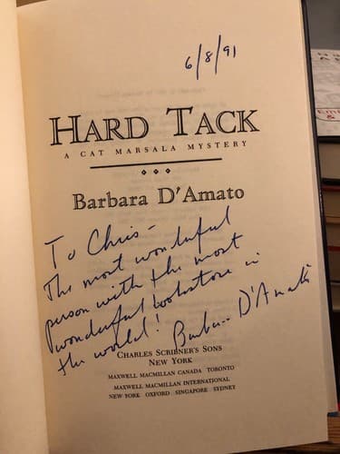 AUTOGRAPHED Hard Tack: A Cat Marsala Mystery 1st Edition Hardcover - Image 1