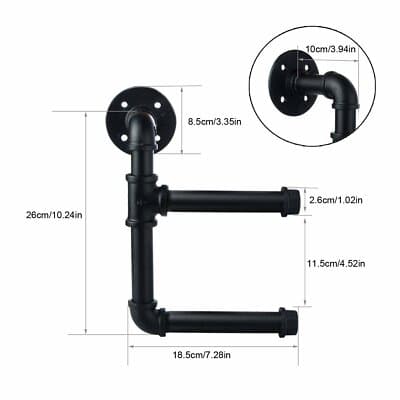 Industrial Toilet Paper Holders Industrial Iron Pipe Shelf/ Toilet Tissue Rol... - Thumbnail 5