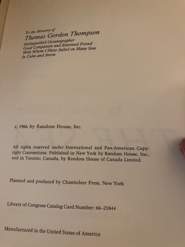 The Sea. 1966 Hardcover / Miller - Thumbnail 2