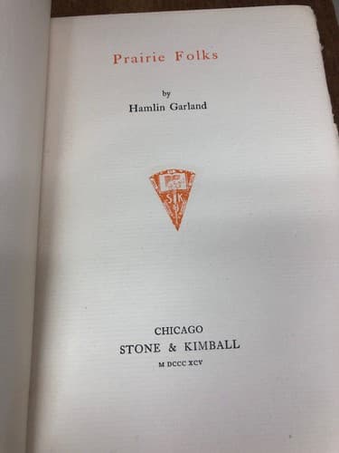 Prairie Folks 1895 Second Printing. Hardcover With Gold Gilt Decorations - Thumbnail 4