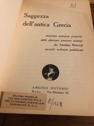 Saggezza di Roma Greece Massime sentenze aforismi proverbi Amedeo Rotondi 1960s - Thumbnail 5