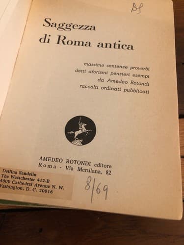 Saggezza di Roma Greece Massime sentenze aforismi proverbi Amedeo Rotondi 1960s - Thumbnail 6