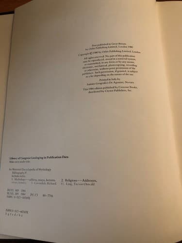 Illustrated Encyclopedia Of Mythology 1980 Hardcover - Thumbnail 3