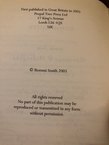 AUTOGRAPHED Poems From Mornings & Midnights / Rommi Smith - Thumbnail 5