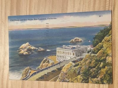Cliff House Seal Rocks San Francisco Postcard Handwritten Postmark 3c Stamp - Image 1