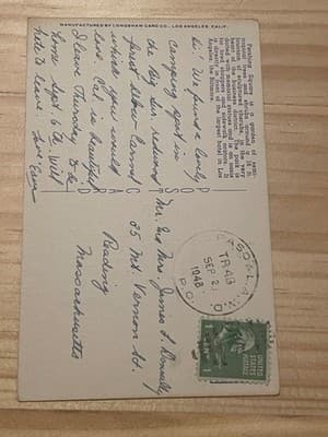 Longshaw Postcard Pershing Square Biltmore Hotel Los Angeles 1948 Postmarked - Thumbnail 2