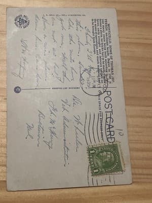 Monticello Home of Thomas Jefferson Postcard Charlottesville VA 1935 J P Bell Co - Thumbnail 2
