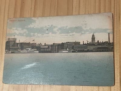 Detroit Harbor Michigan Postcard 1908 Wolverine News Co Printed in Germany - Image 1