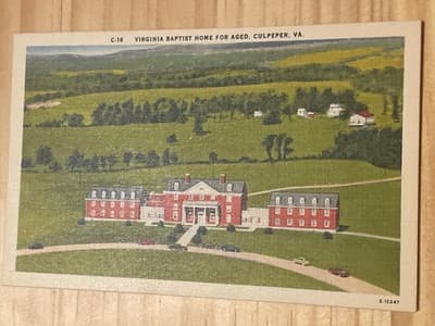 Virginia Baptist Home For Aged Culpeper VA Postcard C16 E-12247 Unposted Vintage - Image 1