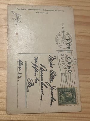 Brewers Fountain Boston Common State House Vintage Postcard 1909 Postmarked - Thumbnail 2