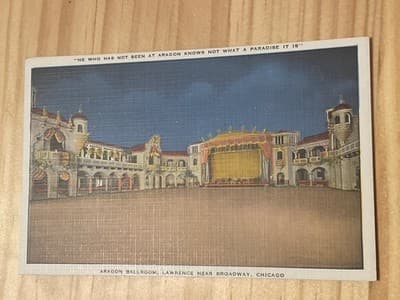 Aragon Ballroom Chicago Postcard Unposted Linen Texture Vintage 920 Rare Unused - Image 1