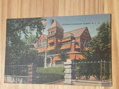 Governors Mansion Albany NY Postcard Unposted Linen Divided Back Vintage - Image 1