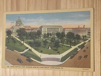 Curteich Chicago Postcard State Capitol Park Harrisburg PA CT Art-Colortone - Image 1