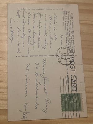 Vintage The State Capitol Austin Texas Postcard Photo by Ellison Handwritten - Thumbnail 2