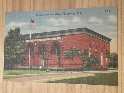 United States Post Office Phillipsburg NJ Postcard Vintage PH-2 Unposted Unused - Image 1