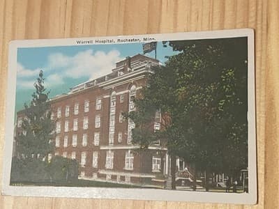 Worrell Hospital Rochester Minn Postcard Unposted Pub Co-Mo Minneapolis - Image 1