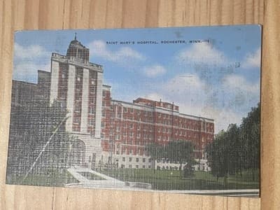 Saint Marys Hospital Rochester MN Linen Postcard Posted Handwritten Back Vintage - Image 1