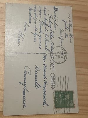 York Country Club York PA Vintage Curteich Linen Postcard 1945 Postmarked Used - Thumbnail 2