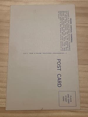 Grand Central Terminal New York City Linen Postcard Unposted K1217 Vintage - Thumbnail 2