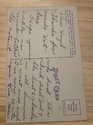 H L Moore Co Postcard Nauset Coast Guard Station Cape Cod Mass Handwritten Back - Thumbnail 2