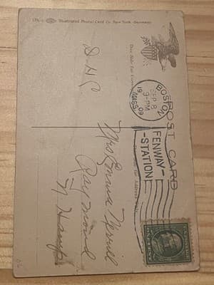 Harvard Medical School Postcard Cambridge MA Vintage 1909 Boston Fenway Postmark - Thumbnail 2