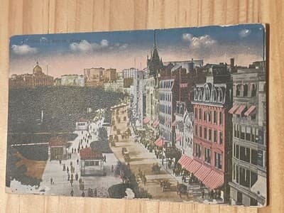 Tichnor Bros Tremont Street Boston Postcard Vintage Colorized Unposted Unused - Image 1