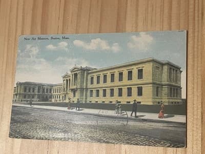 New Art Museum Boston Postcard 1909 Mason Bros Postmarked Boston MA Stamped Used - Image 1