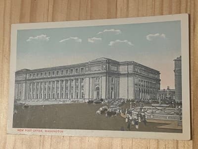 New Post Office Washington Postcard Unposted Vintage Capitol Building View - Image 1