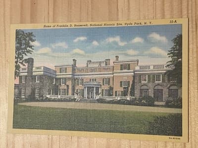 Home of Franklin D Roosevelt Postcard Hyde Park NY Linen Unposted Vintage 15-A - Image 1