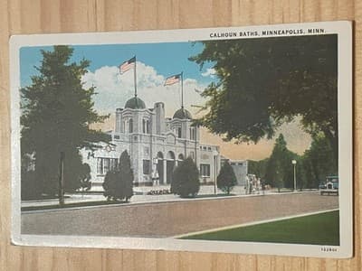 Calhoun Baths Minneapolis MN Postcard Co-Mo Company Unposted Linen Vintage - Image 1