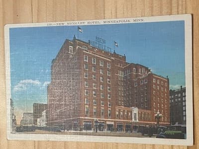 New Nicollet Hotel Minneapolis MN Postcard Vintage Unposted Hotel Building - Image 1