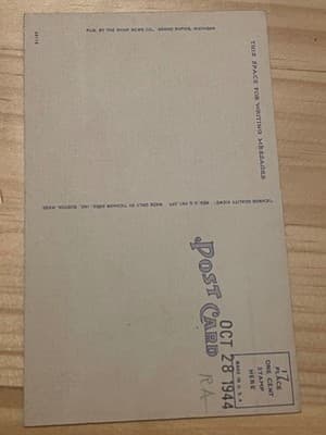 Blodgett Hospital Postcard Grand Rapids Michigan Postmarked Oct 28 1944 Vintage - Thumbnail 2