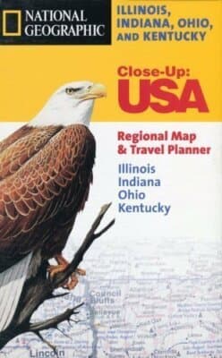 National Geographic Close-up USA IL, IN, OH, KY Regional Map Travel Planner - Image 1