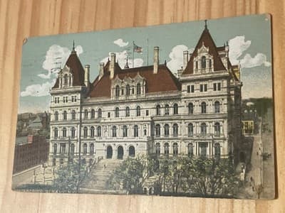 Albany State Capitol Postcard 1908 Postmarked Vintage New York NY Building - Image 1