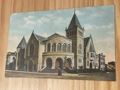 First M E Church Los Angeles CA Postcard Handwritten Unused Vintage Church - Image 1