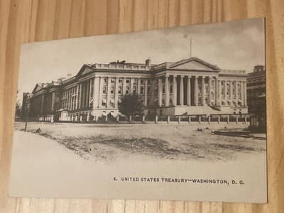 United States Treasury Washington DC Postcard Foster Reynolds Unposted B W - Image 1