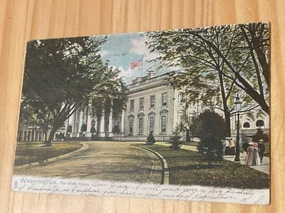 Raphael Tuck White House Postcard 1907 Washington DC Postmarked Handwritten - Image 1