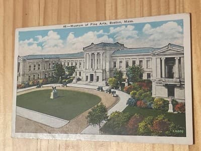 Museum of Fine Arts Boston Vintage Postcard United Art Co Unused Color Scene - Image 1