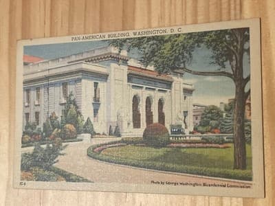 Pan-American Building Washington DC Postcard Capitol Souvenir Linen Unposted - Image 1