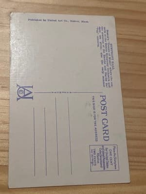 Symphony Hall Boston MA Postcard United Art Co Unposted Vintage Linen Scenic - Thumbnail 2