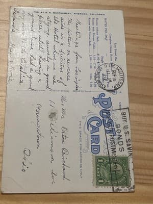 Rosslyn Hotel Los Angeles Postcard Linen Largest on Pacific Coast Postmarked - Thumbnail 2