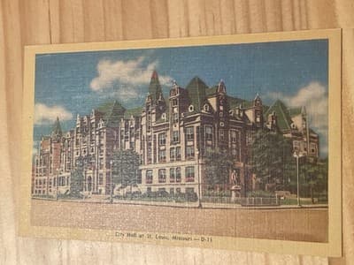 City Hall St Louis Missouri Postcard Atlas Sales Colorcraft Linen Unposted - Image 1