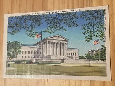 U S Supreme Court Building Washington DC Linen Postcard B S Reynolds Unposted - Image 1