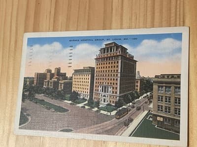 Barnes Hospital Group St Louis MO Postcard 1946 Postmarked Used Vintage Stamped - Image 1
