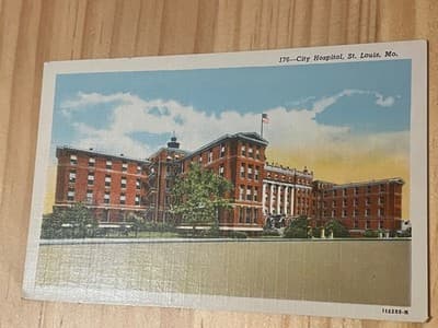 Curteich Linen Postcard City Hospital St Louis MO 112255-N Vintage Unposted - Image 1