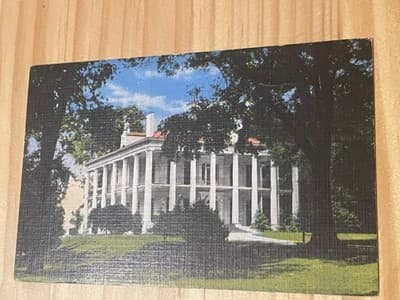Natchez Mississippi Antebellum Home Postcard Mailed 3 Cent Handwritten Address - Image 1