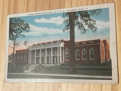 Junior Senior Dining Hall M S C W Columbus MS Postcard Unposted Vintage - Image 1
